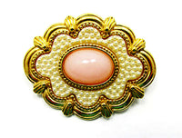 Vintage Avon 1960s Pink Rhinestone Pin and Earrings - Front Pin - Thumbnail