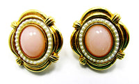Vintage Avon 1960s Pink Rhinestone Pin and Earrings - Front Earrings - Thumbnail