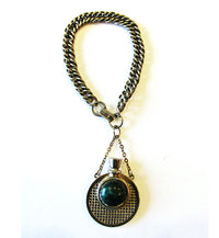 1950s Vintage Mid-Century Charm Bracelet with Rhinestone Perfume Bottle - Front - Thumbnail