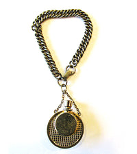 1950s Vintage Mid-Century Charm Bracelet with Rhinestone Perfume Bottle - Back - Thumbnail
