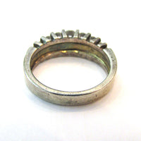 Signed Vintage 1980s Contemporary Cubic Zirconia and Sterling Ring