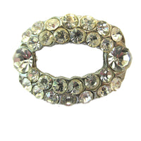 Signed AJC Vintage 1950s Designer Clear Rhinestone and Silver-Tone Pin