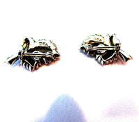 Signed Ora Vintage 1950s Clear Rhinestone Silver Leaf Scatter Pins - Back - Thumbnail