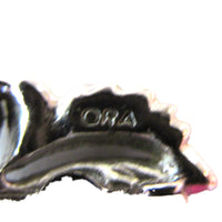 Signed Ora Vintage 1950s Clear Rhinestone Silver Leaf Scatter Pins - Signature - Thumbnail