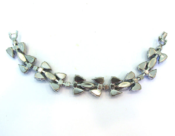 1940s Vintage Mid-Century Sapphire Diamante Link Bracelet - Back