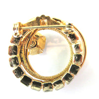 1950s Dainty Vintage Mid-Century Sparkling Diamante Floral Pin - Back - Thumbnail