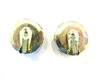 Eye-Catching Vintage 1950s Topaz and Citrine Diamante Earrings - Back - Thumbnail