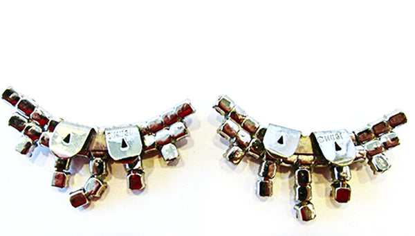 Musi Vintage 1950s Distinctive Mid-Century Clear Diamante Shoe Clips - Back