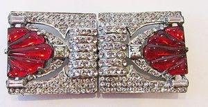 Vintage Incredible 1930s Art Deco Rhinestone Belt Buckle