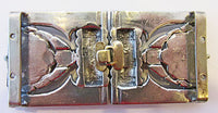 Vintage 1930s Art Deco Clear and Red Rhinestone Belt Buckle - Back - Thumbnail