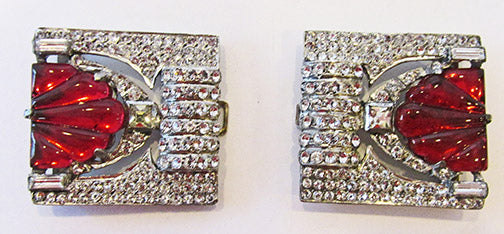 Vintage Incredible 1930s Art Deco Rhinestone Belt Buckle