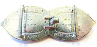 AMNCC Vintage Jewelry 1930s Art Deco Bakelite and Diamante Belt Buckle - Back - Thumbnail
