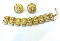 Puccini Vintage 1960s Designer Pearl Bracelet and Earrings Set - Front - Thumbnail