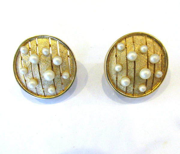 Puccini Vintage 1960s Designer Pearl Bracelet and Earrings Set - Earrings