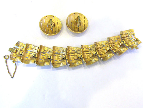 Puccini Vintage 1960s Designer Pearl Bracelet and Earrings Set - Back