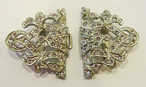 Vintage Retro 1930s Delightful Art Deco Rhinestone Belt Buckle