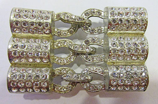 WMCA Vintage 1930s Brilliant Art Deco Rhinestone Belt Buckle