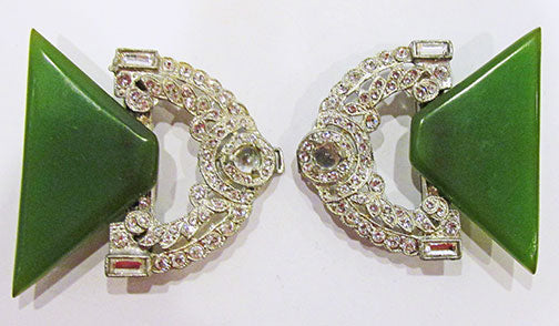 Vintage 1930s Extraordinary Art Deco Rhinestone and Bakelite Buckle
