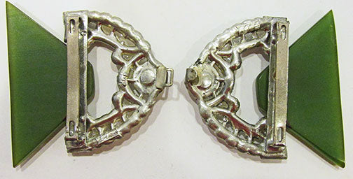 Vintage 1930s Extraordinary Art Deco Rhinestone and Bakelite Buckle