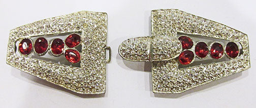 Vintage 1930s Retro Extraordinary Rare Art Deco Rhinestone Belt Buckle