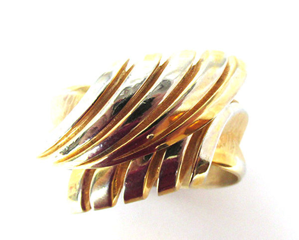 Crown Trifari Vintage Mid-Century Contemporary Style Cuff Bracelet - Front
