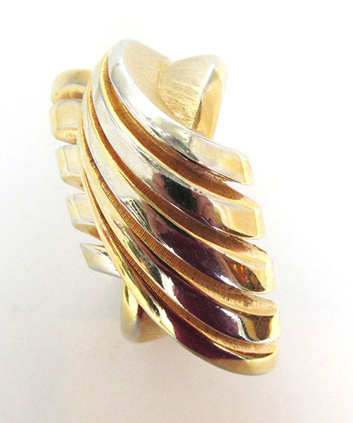 Crown Trifari Vintage Mid-Century Contemporary Style Cuff Bracelet - Detail