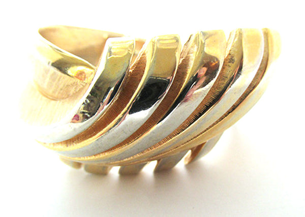 Crown Trifari Vintage Mid-Century Contemporary Style Cuff Bracelet - Front