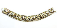 Vintage 1950s Mid-Century Exceptional Pearl Chain Link Bracelet - Front - Thumbnail