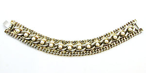 Vintage 1950s Mid-Century Exceptional Pearl Chain Link Bracelet - Front