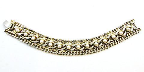 Vintage 1950s Mid-Century Exceptional Pearl Chain Link Bracelet - Front