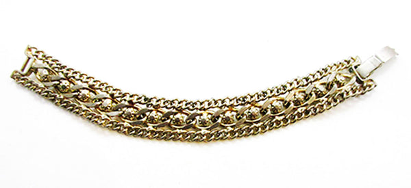 Vintage 1950s Mid-Century Exceptional Pearl Chain Link Bracelet - Back