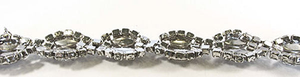 Kramer N.Y. Vintage Jewelry 1950s Mid-Century Diamante Silver Bracelet - Back
