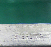 Vintage 1950s Jewelry Striking Sterling and Jade Geometric Pin - Sterling Mark - Thumbnail