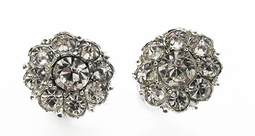 Vintage 1950s Mid-Century Flawless Dainty Button Style Floral Earrings