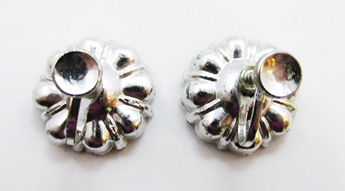 Vintage 1950s Mid-Century Flawless Dainty Button Style Floral Earrings