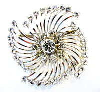 Sophisticated Coro Mid-Century Diamante Necklace, Earrings, and Pin - Pin - Thumbnail