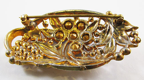 Vintage 1930s Art Nouveau Style Sapphire Rhinestone Pin