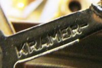 Kramer Vintage 1950s Designer Avant-Garde Rhinestone Pin and Earrings - Signature - Thumbnail