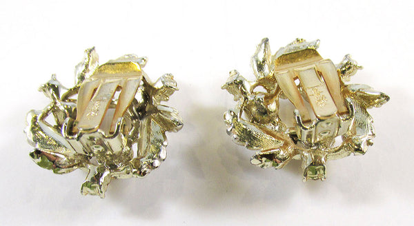 Judy Lee 1950s Vintage Diamante and Pearl Bracelet and Earrings Set - Earring Backs