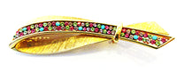 Kramer 1950s Vintage Designer Jewelry Diamante Ribbon Pin and Earrings - Pin - Thumbnail