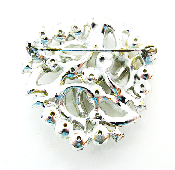 Vintage Costume Jewelry 1950s Mid-Century Diamante and Pearl  Pin - Back