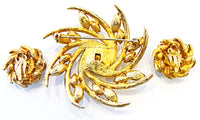 Vintage 1960s Avant-Garde Contemporary Style Diamante Pin and Earrings - Back - Thumbnail