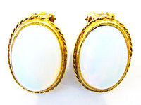 Vintage 1950s Jewelry Exceptional Diamante and Pearl Pin and Earrings - Earrings - Thumbnail