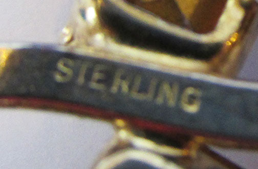 Vintage 1940s Distinctive Retro Sterling Vermeil Double Floral Pin