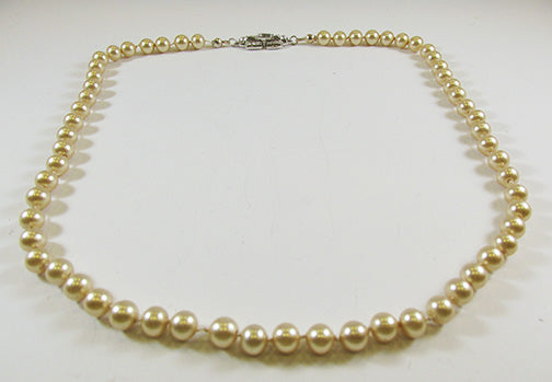 Trifari Vintage 1950s Elegant Pearl and Rhinestone Necklace