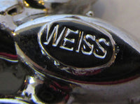 Weiss 1950s Designer Jewelry Magnificent Mid-Century Diamante Leaf Pin
