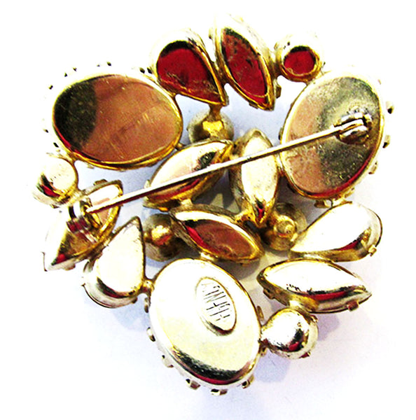 Regency 1950s Vintage Jewelry Dazzling Shades of Autumn Diamante Pin - Back