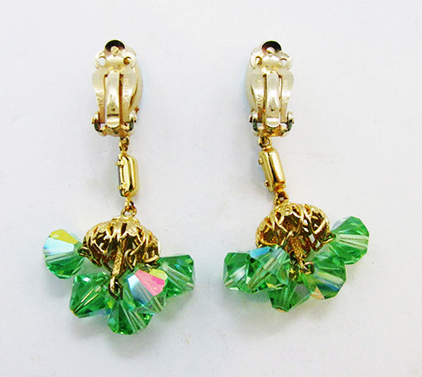 Lewis Segal 1960s Designer Diamante and Crystal Bead Earrings - Back