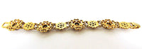 Mid-Century Vintage Jewelry 1950s Purple Diamante Floral Bracelet - Back - Thumbnail