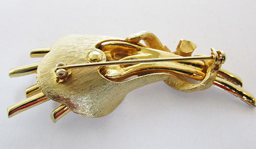 Trifari Vintage Mid Century 1950s Beautiful Rhinestone Floral Pin
